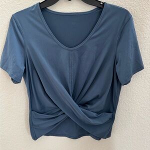 Lululemon Athletica Blue Twist Front Short Sleeve Tee